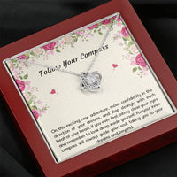 Load image into Gallery viewer, Graduation Gifts, Follow Your Compass, Love Knot Necklace For Women, College Preschool High School Graduation Present
