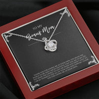 Load image into Gallery viewer, To My Bonus Mom Gifts, You Mean The World To Me , Love Knot Necklace For Women, Birthday Mothers Day Present From Bonus Daughter
