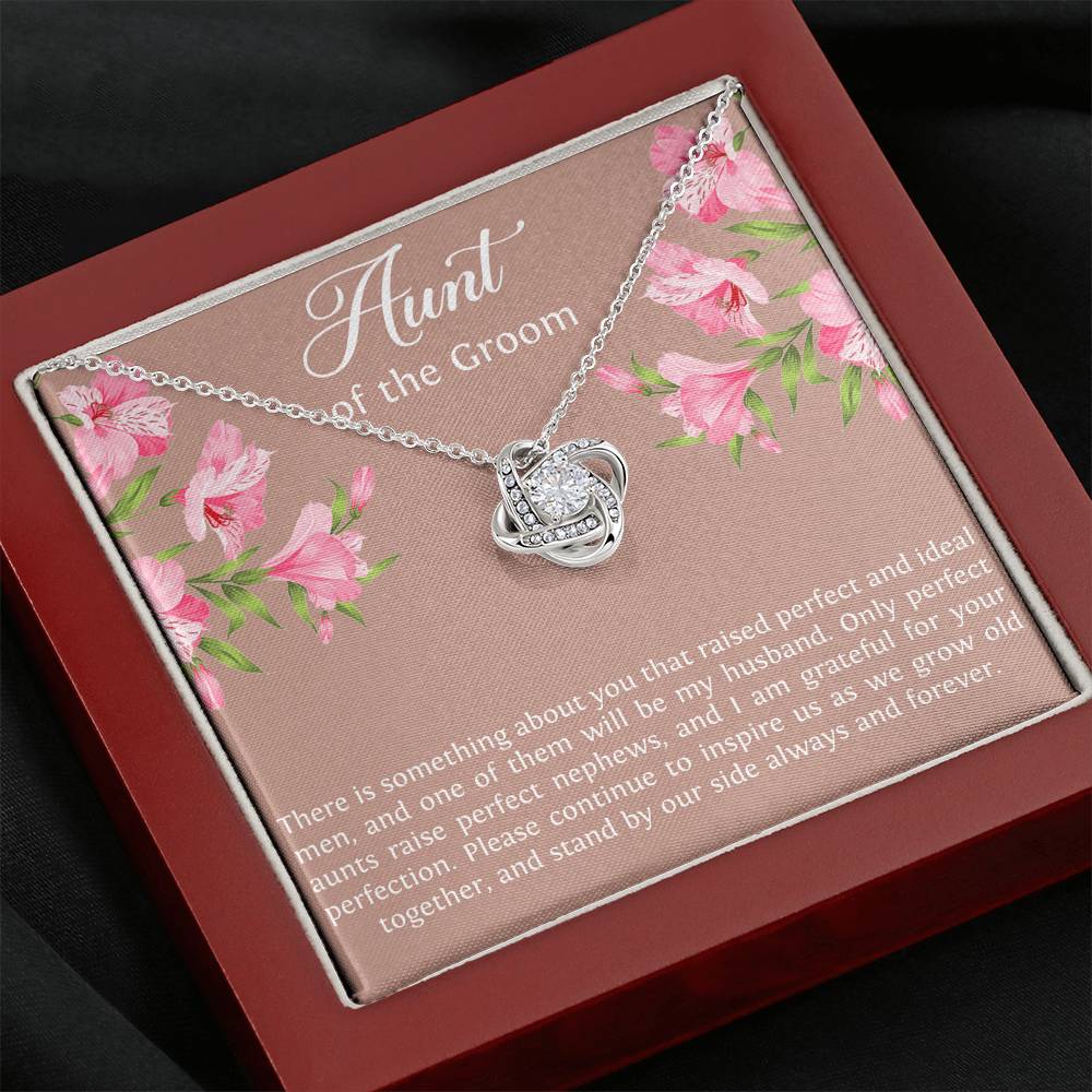 Aunt of the Groom Gifts, Grateful for Your Protection, Love Knot Necklace For Women, Wedding Day Thank You Ideas From Bride