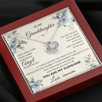 Load image into Gallery viewer, To My Granddaughter Gifts, Your are My Sunshine, Love Knot Necklace For Women, Present From Grandpa
