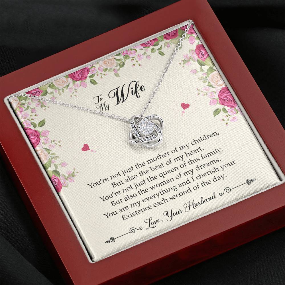 To My Wife, You Are My Everything, Love Knot Necklace For Women, Anniversary Birthday Gifts From Husband