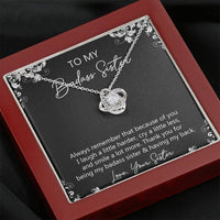 Load image into Gallery viewer, To My Badass Sister Gifts, Always Remember, Love Knot Necklace For Women, Birthday Present Idea From Sister
