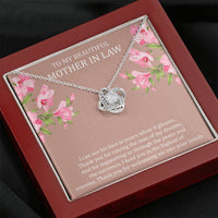 Load image into Gallery viewer, To My Mother-in-Law Gifts, I Can See His Face In Yours, Love Knot Necklace For Women, Birthday Mothers Day Present From Daughter-in-law
