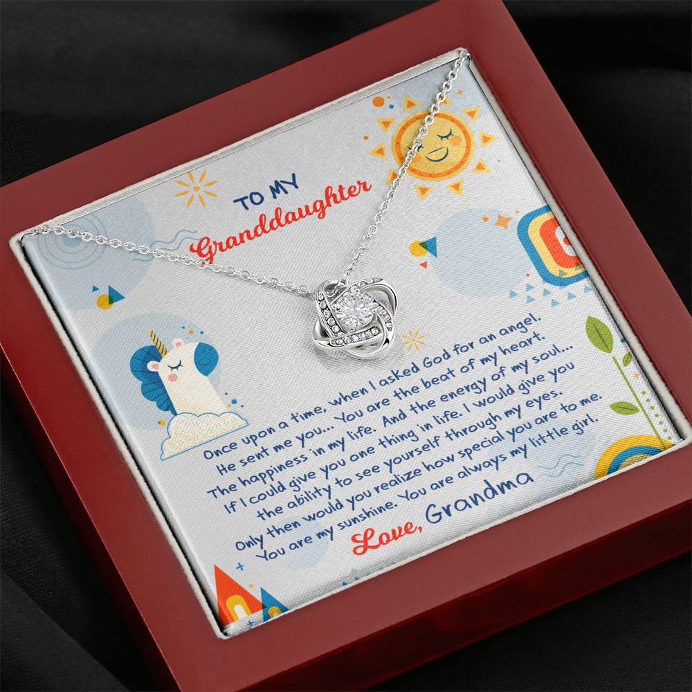 To My Granddaughter Gifts, You are always my little girl, Love Knot Necklace For Women, Present From Grandma
