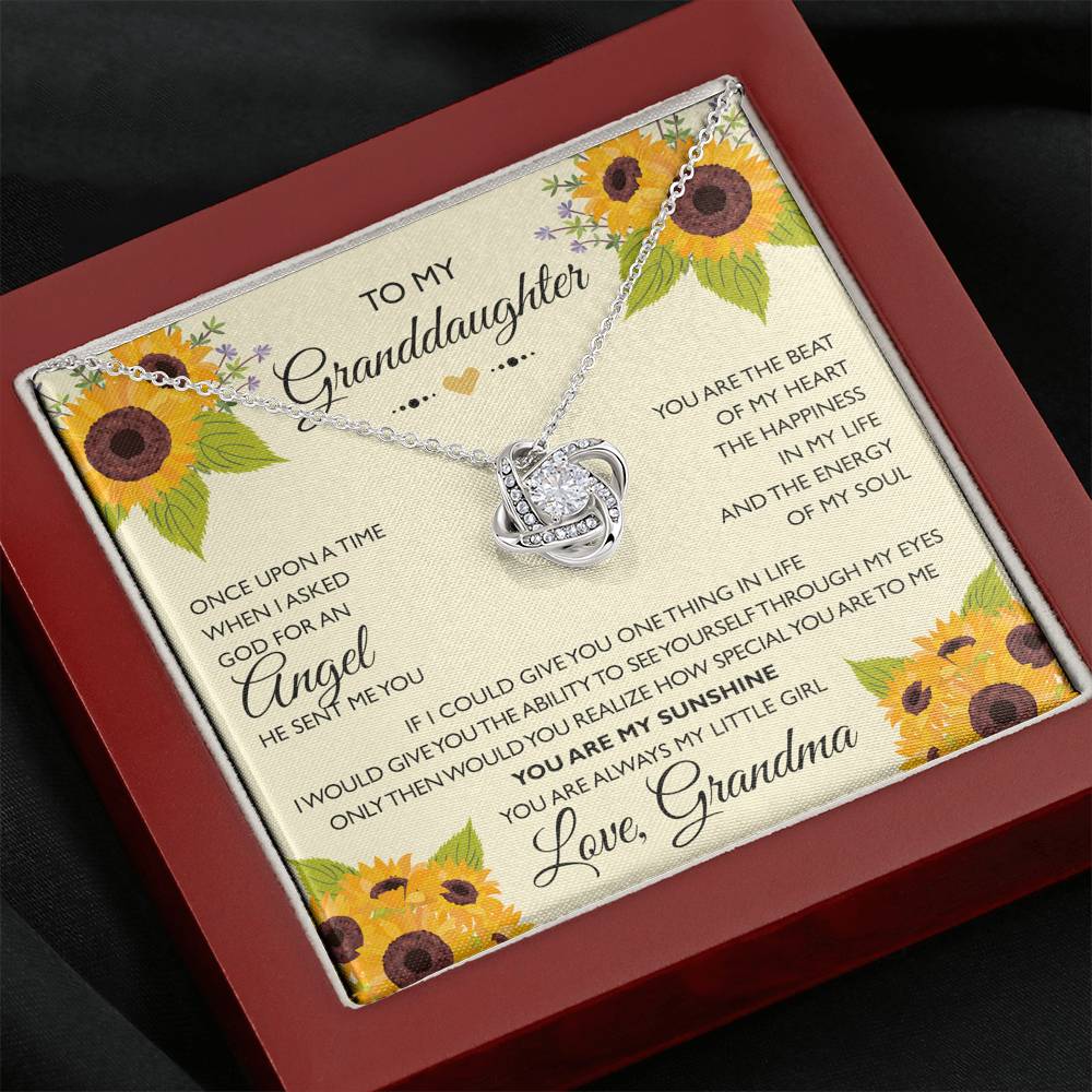To My Granddaughter Gifts, Once Upon A Time Love Knot Necklace For Women, Present From Grandma