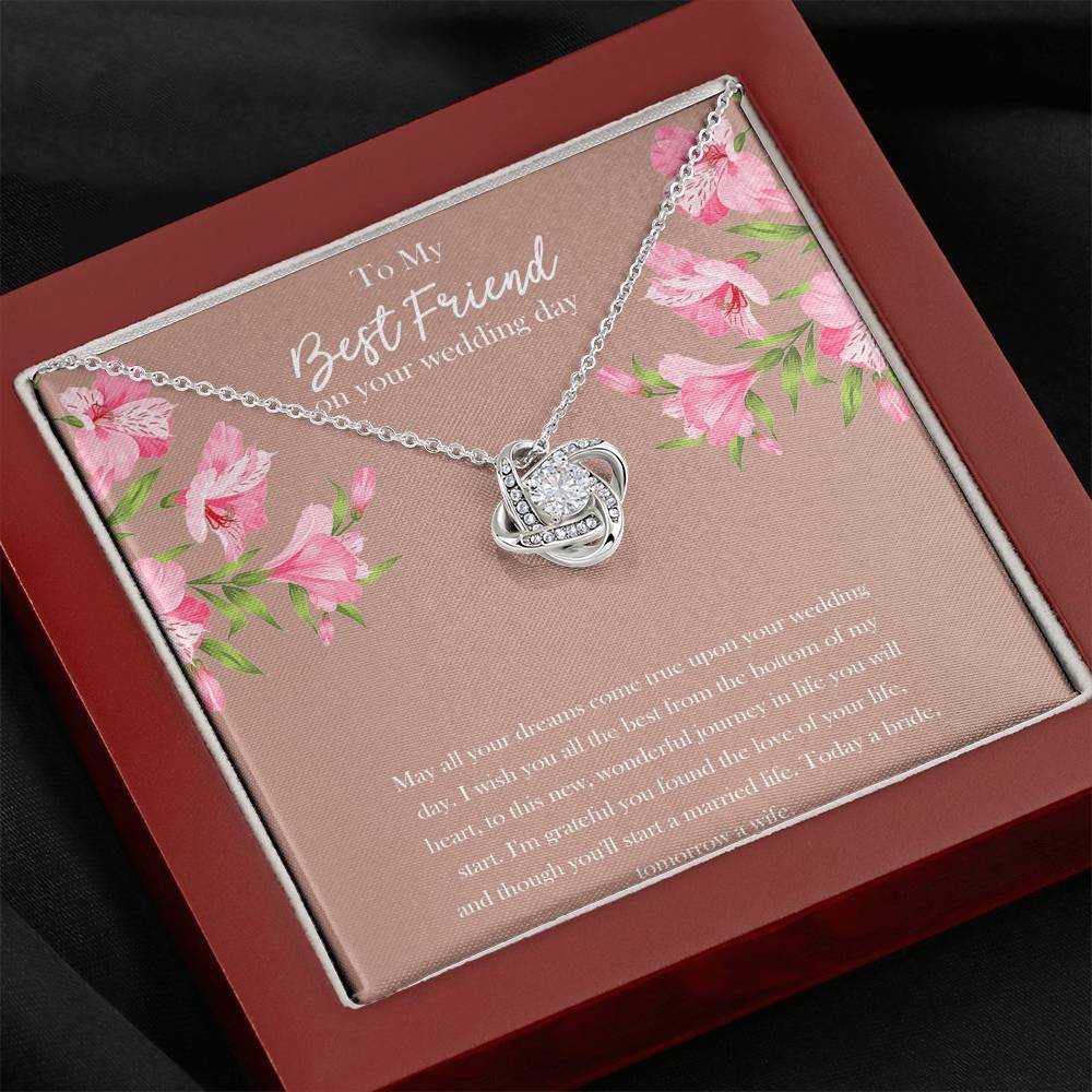 Bride Gifts, May All Your Dreams Come True, Love Knot Necklace For Women, Wedding Day Thank You Ideas From Best Friend