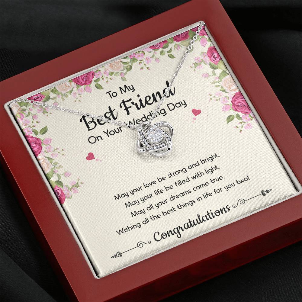 Bride Gifts, May Your Love Be Strong And Bright, Love Knot Necklace For Women, Wedding Day Thank You Ideas From Best Friend