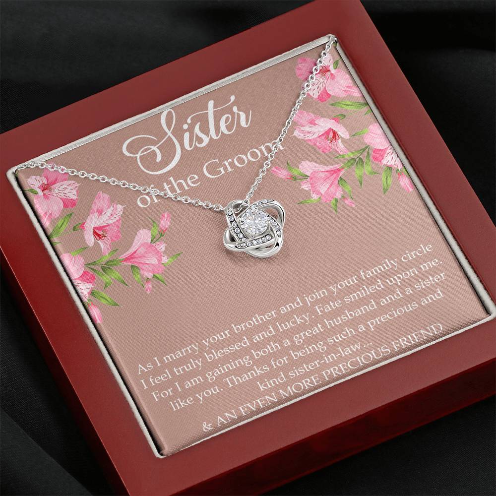 Sister of the Groom Gifts, As I Marry Your Brother, Love Knot Necklace For Women, Wedding Day Thank You Ideas From Bride