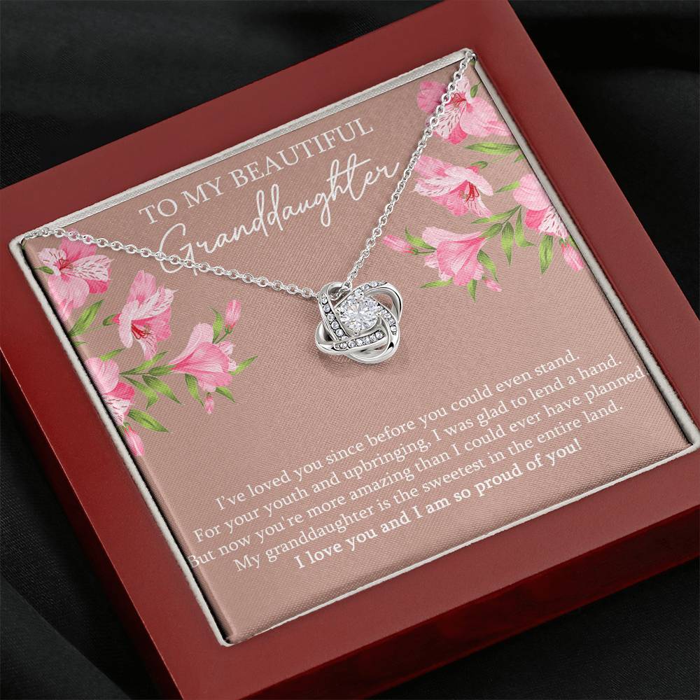 To My Granddaughter Gifts, I’ve Loved You Since Before, Love Knot Necklace For Women, Birthday Present Idea From Grandma Grandpa