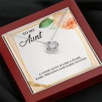 Load image into Gallery viewer, To My Aunt Gifts, A Good Aunt is Like a Pearl, Love Knot Necklace For Women, Aunt Birthday Present From Niece Nephew
