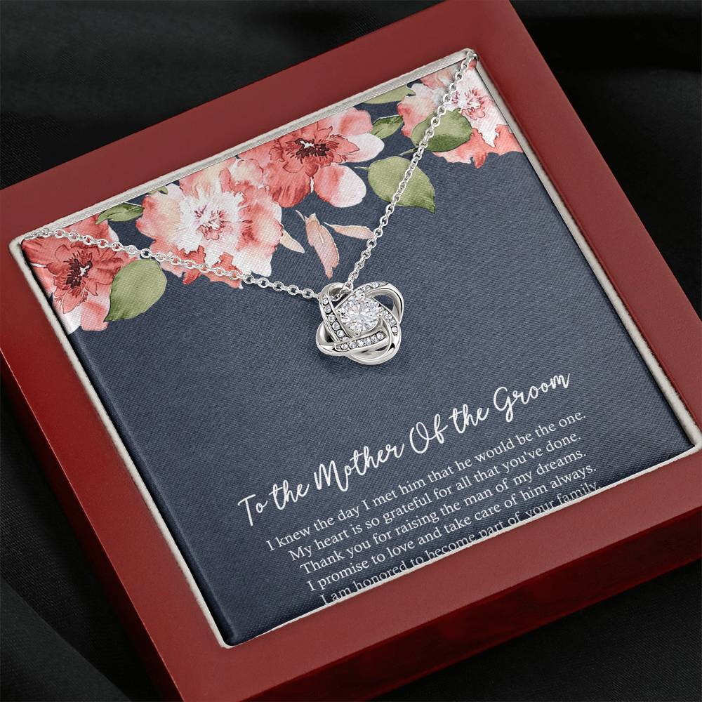 Mom Of The Groom Gifts, My Heart Is Grateful, Love Knot Necklace For Women, Wedding Day Thank You Ideas From Bride