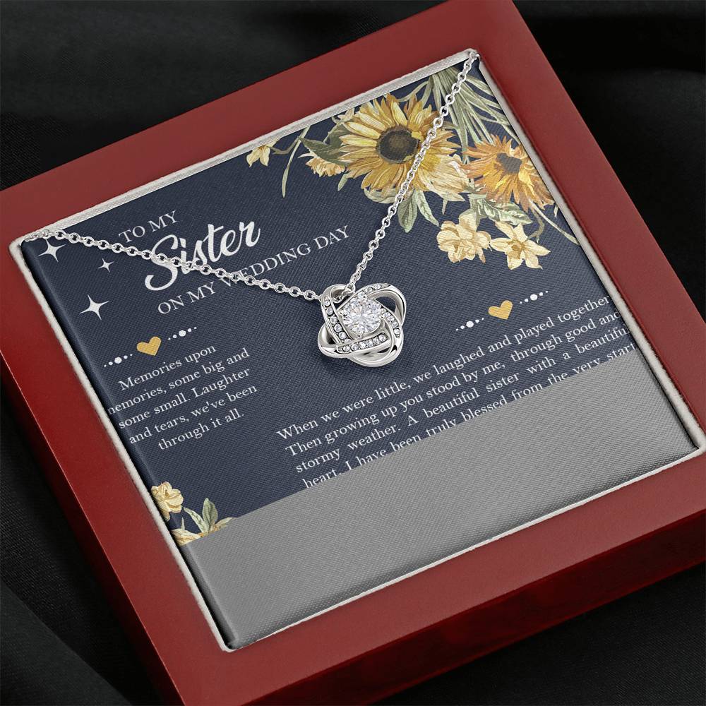 Sister of the Bride Gifts, I'll Always Be Your Sister, Love Knot Necklace For Women, Wedding Day Thank You Ideas From Bride