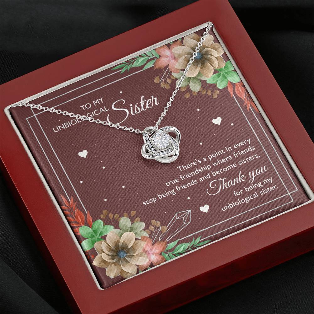 To My Unbiological Sister Gifts, Sister-In-Law Love Knot Necklace, Sister-in-law Gifts Wedding