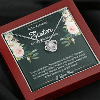 Load image into Gallery viewer, Sister Of The Groom Gifts, Forever Your Loving Brother, Love Knot Necklace For Women, Wedding Day Thank You Ideas From Groom
