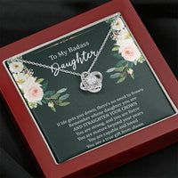Load image into Gallery viewer, To My Badass Daughter Gifts, If Life Gets You Down, Love Knot Necklace For Women, Birthday Present Idea From Mom
