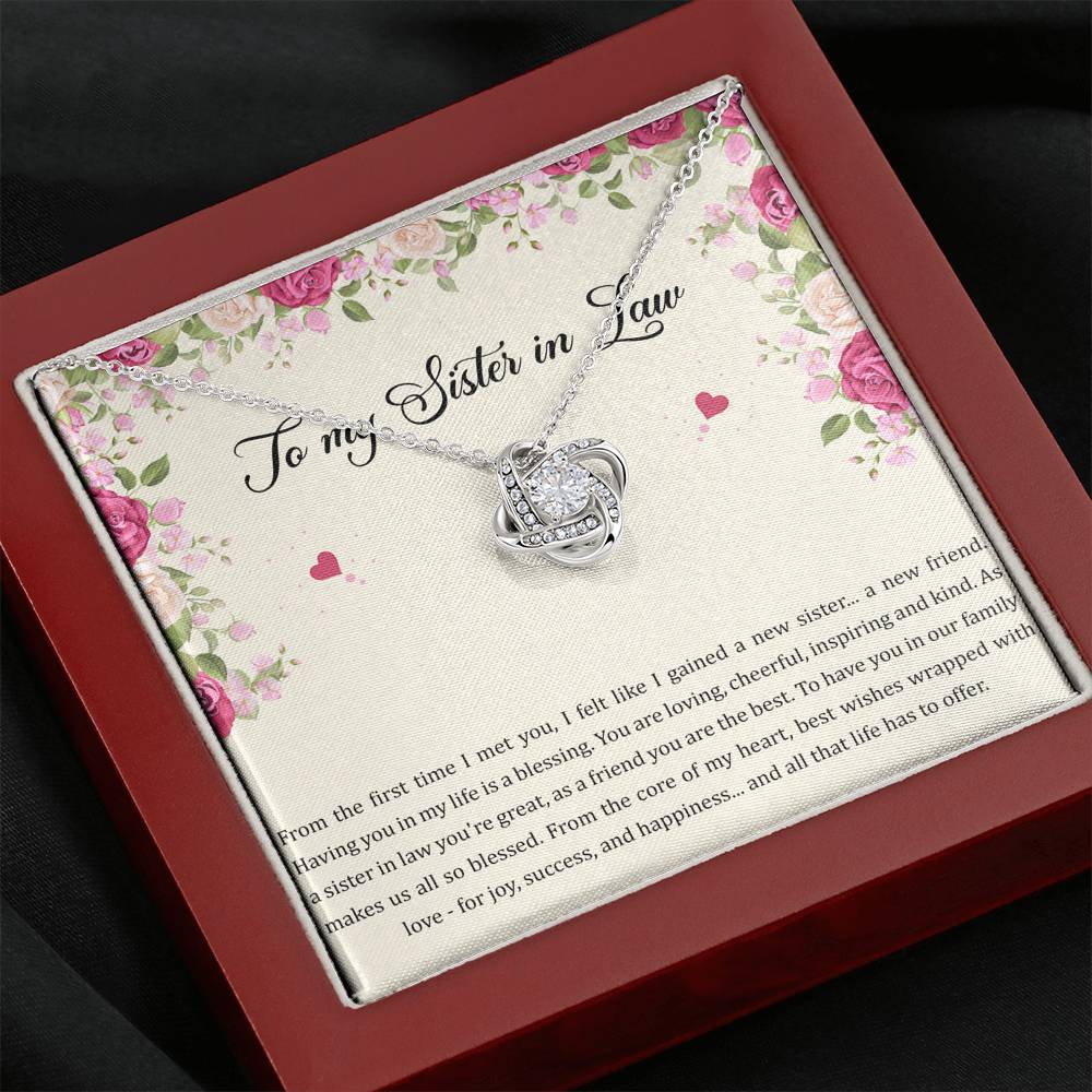 To My Sister-in-law Gifts, A New Friend, Love Knot Necklace For Women, Birthday Present Idea From Sister