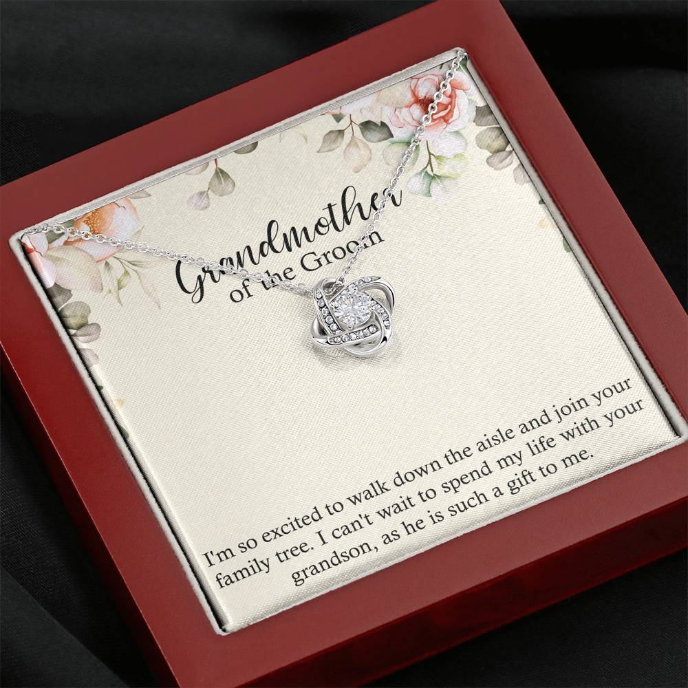 Grandmother of the Groom Gifts, Spend Life With Your Grandson, Love Knot Necklace For Women, Wedding Day Thank You Ideas From Bride