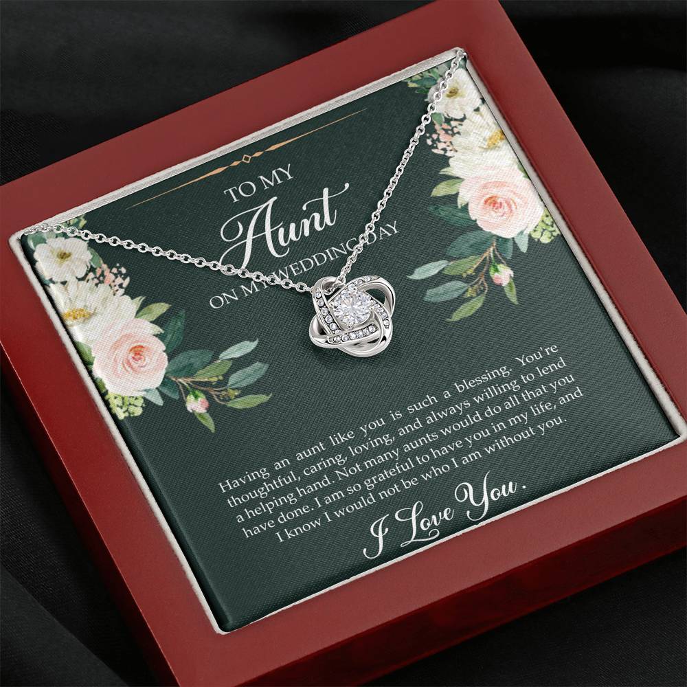 Aunt of the Bride Gifts, I Am So Grateful To Have You, Love Knot Necklace For Women, Wedding Day Thank You Ideas From Bride