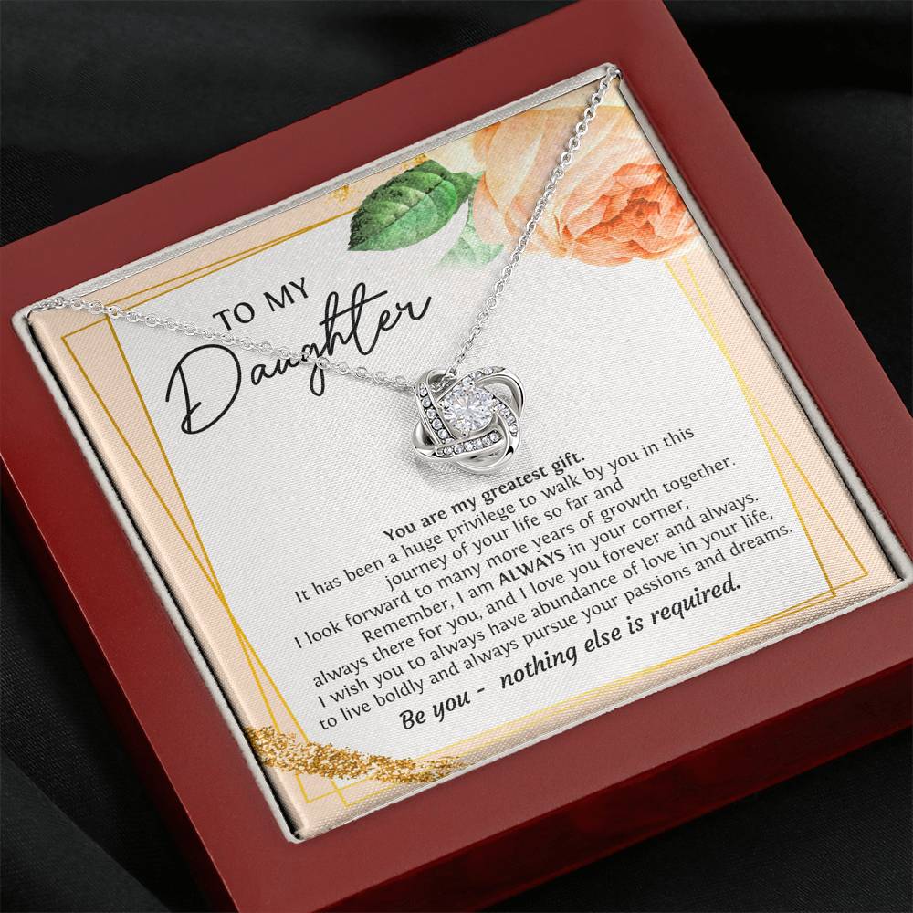 To My Daughter Gifts, You Are My Greatest Gift, Love Knot Necklace For Women, Birthday Present Ideas From Mom Dad