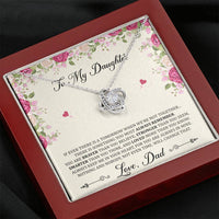 Load image into Gallery viewer, To My Daughter Gifts, You Are Braver Than You Believe, Love Knot Necklace For Women, Birthday Present Idea From Dad
