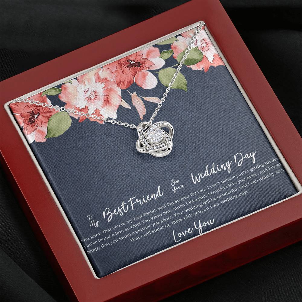 Bride Gifts, I'm So Happy You Found A Partner, Love Knot Necklace For Women, Wedding Day Thank You Ideas From Best Friend