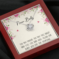 Load image into Gallery viewer, Gift for Expecting Mom, Ten Tiny Fingers, Mom to Be Love Knot Necklace For Women, Pregnancy Gift For New Mother
