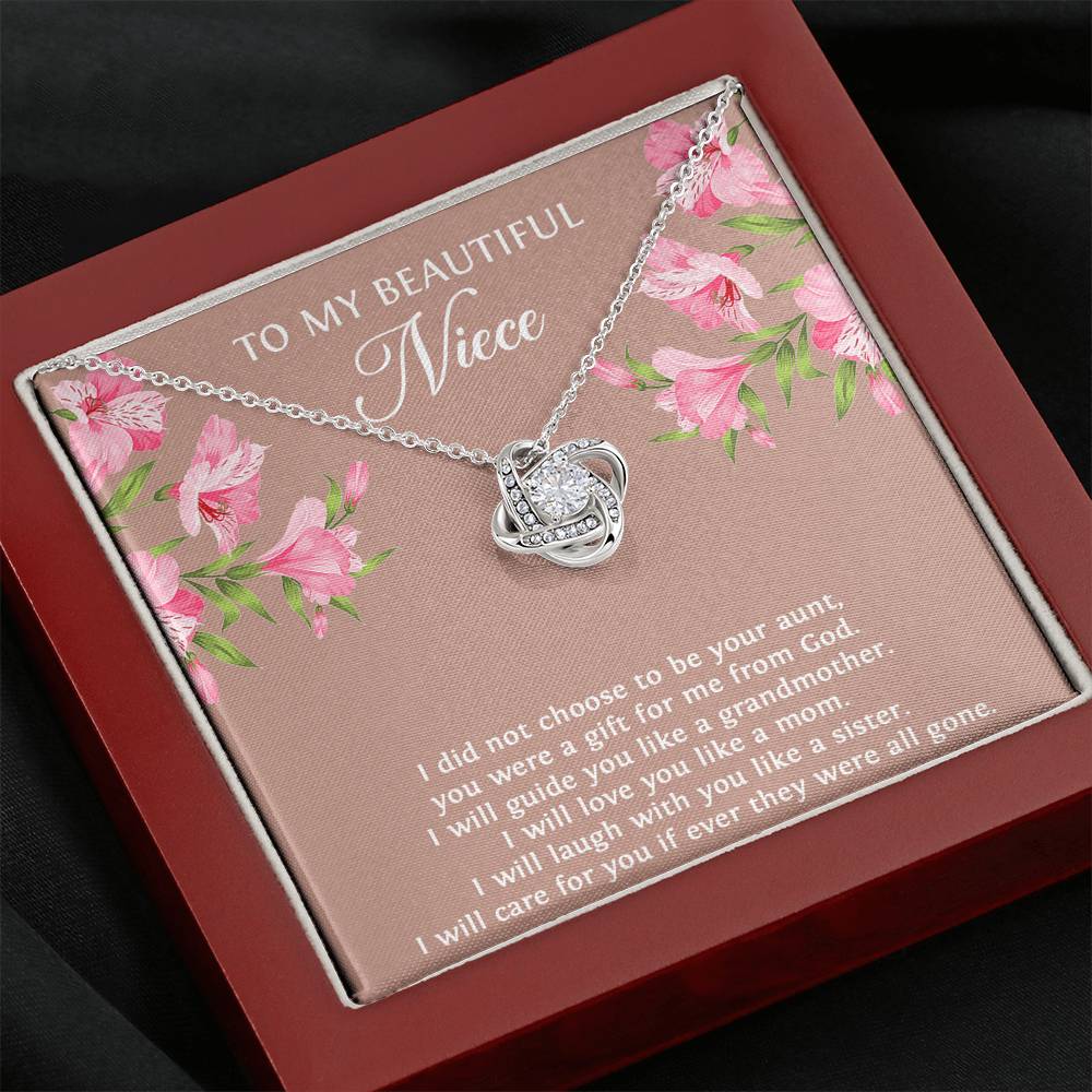 To My Niece  Gifts, You Were A Gift For Me From God, Love Knot Necklace For Women, Birthday Present Idea From Aunt