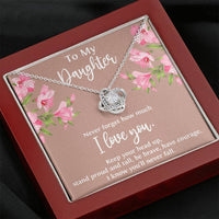 Load image into Gallery viewer, To My Daughter Gifts, Never Forget How Much I Love You, Love Knot Necklace For Women, Birthday Present Ideas From Mom Dad
