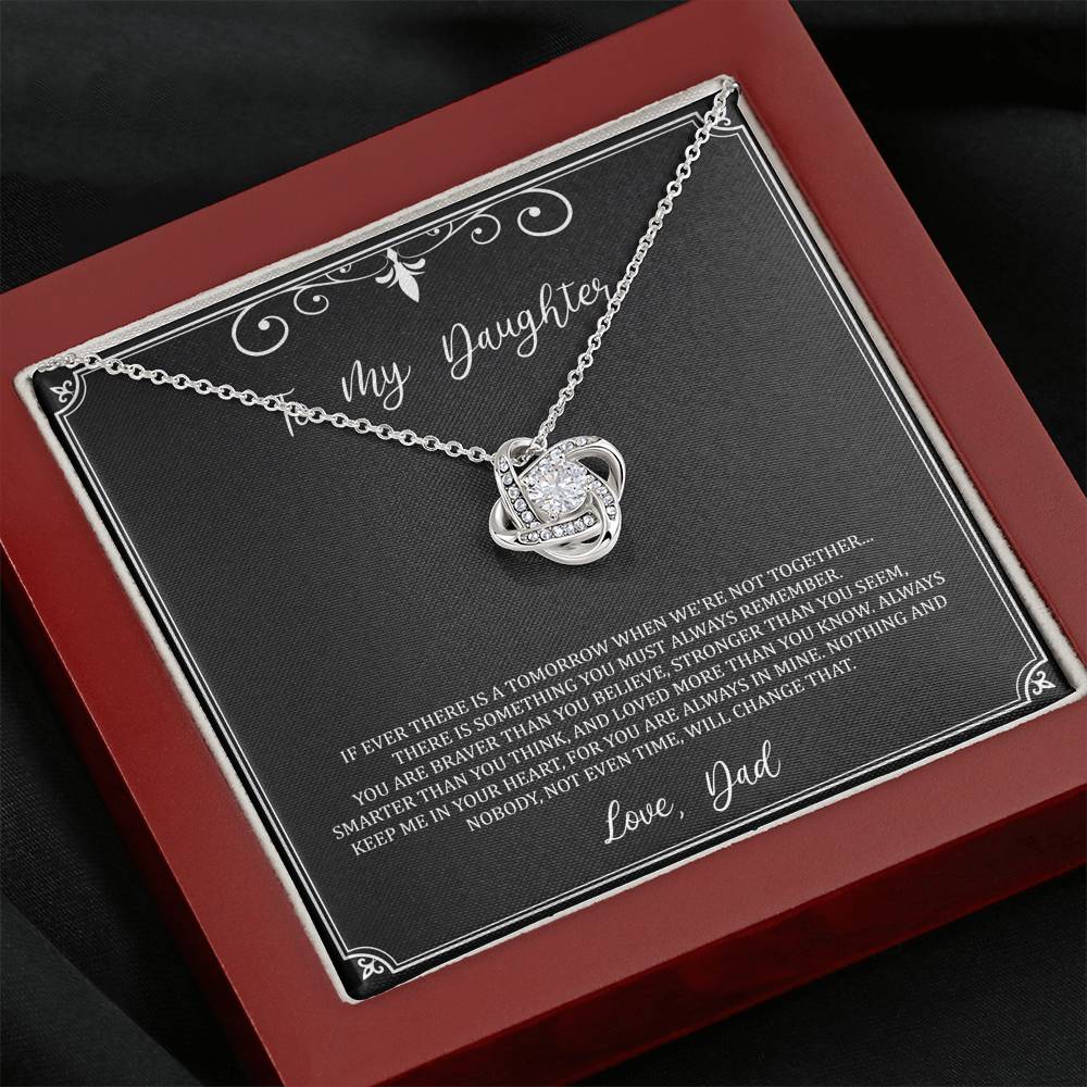 To My Daughter  Gifts, You Are Braver Than You Believe, Love Knot Necklace For Women, Birthday Present Idea From Dad