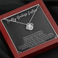 Load image into Gallery viewer, To My Badass Sister Gifts, I Am So Proud Of You, Love Knot Necklace For Women, Birthday Present Idea From Sister
