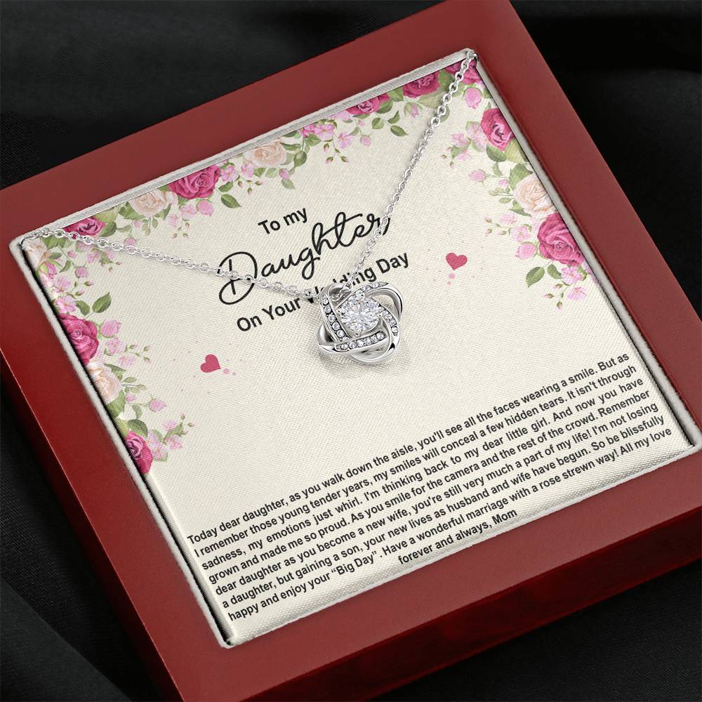 To My Bride Gifts, Enjoy Your Big Day, Love Knot Necklace For Women, Wedding Day Thank You Ideas From Mom