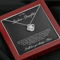 Load image into Gallery viewer, To My Badass Daughter Gifts, Stand Tall Even If You Fall, Love Knot Necklace For Women, Birthday Present Idea From Mom
