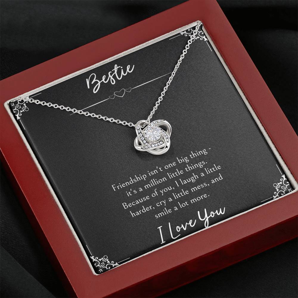 To My Friend Gifts, Because Of You, Love Knot Necklace For Women, Birthday Present Idea From Bestie