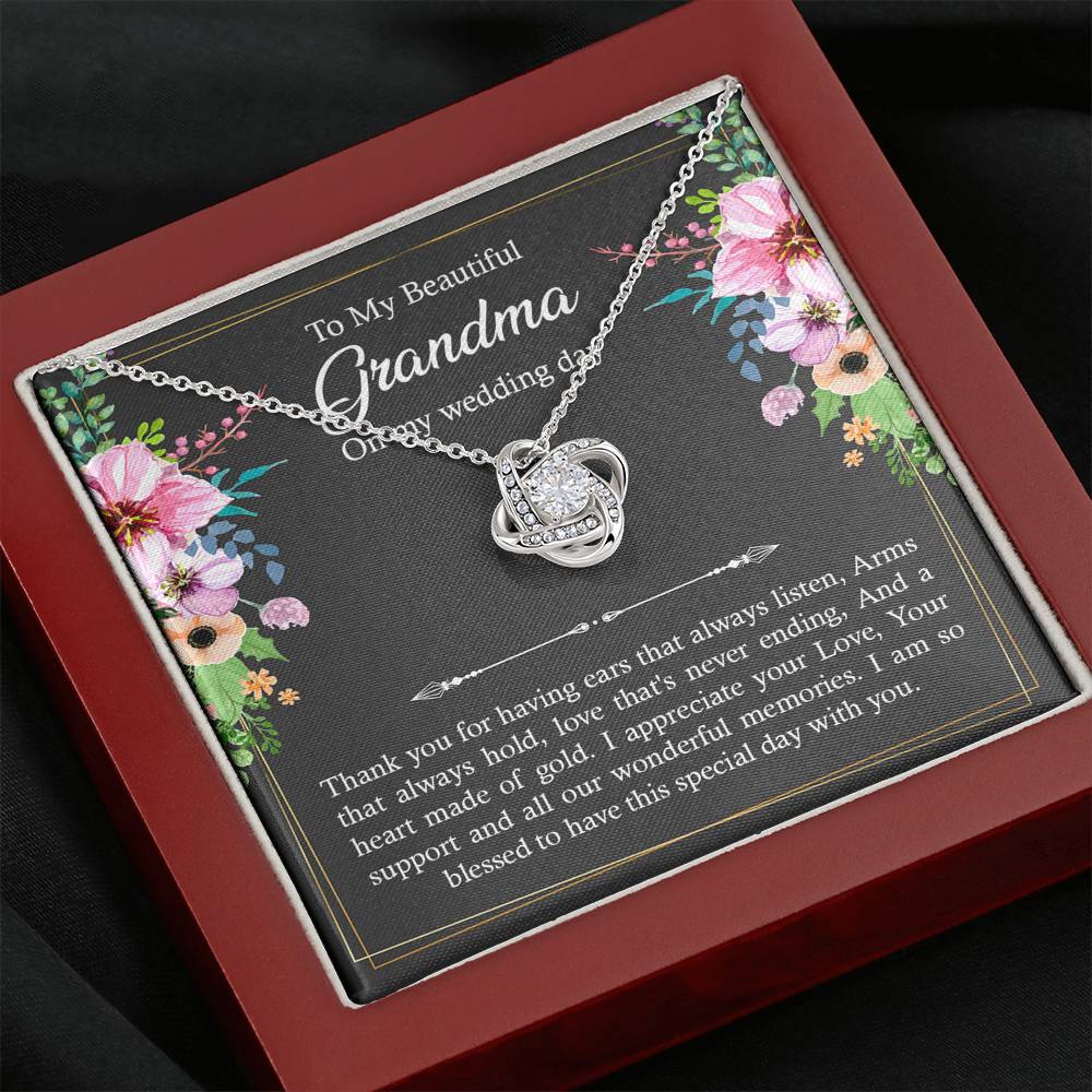 Grandmother of the Bride Gifts, I Am So Blessed, Love Knot Necklace For Women, Wedding Day Thank You Ideas From Bride