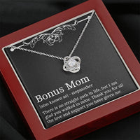 Load image into Gallery viewer, To My Bonus Mom Gifts, Thank You For All The Love, Love Knot Necklace For Women, Birthday Mothers Day Present From Bonus Daughter
