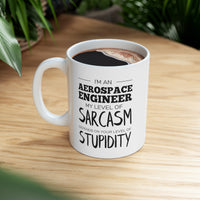Load image into Gallery viewer, Aerospace Engineer Coffee Mug, My Level Of Sarcasm Depends On Your Level Of Stupidity, Funny Sarcastic Christmas Cup For Men Women Friends Coworker
