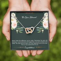 Load image into Gallery viewer, Retirement Gifts, Special Time, Happy Retirement Interlocking Heart Necklace For Women, Retirement Party Favor From Friends Coworkers
