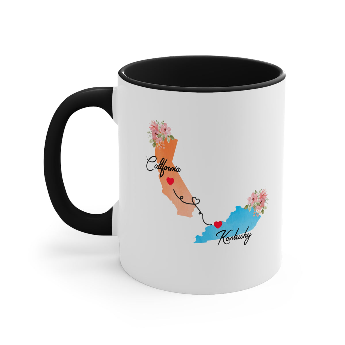 California Kentucky Gifts | Long Distance State Coffee Mug | State to State | Away From Hometown Family | Moving Away Mug