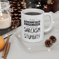 Load image into Gallery viewer, Aerospace Engineer Coffee Mug, My Level Of Sarcasm Depends On Your Level Of Stupidity, Funny Sarcastic Christmas Cup For Men Women Friends Coworker
