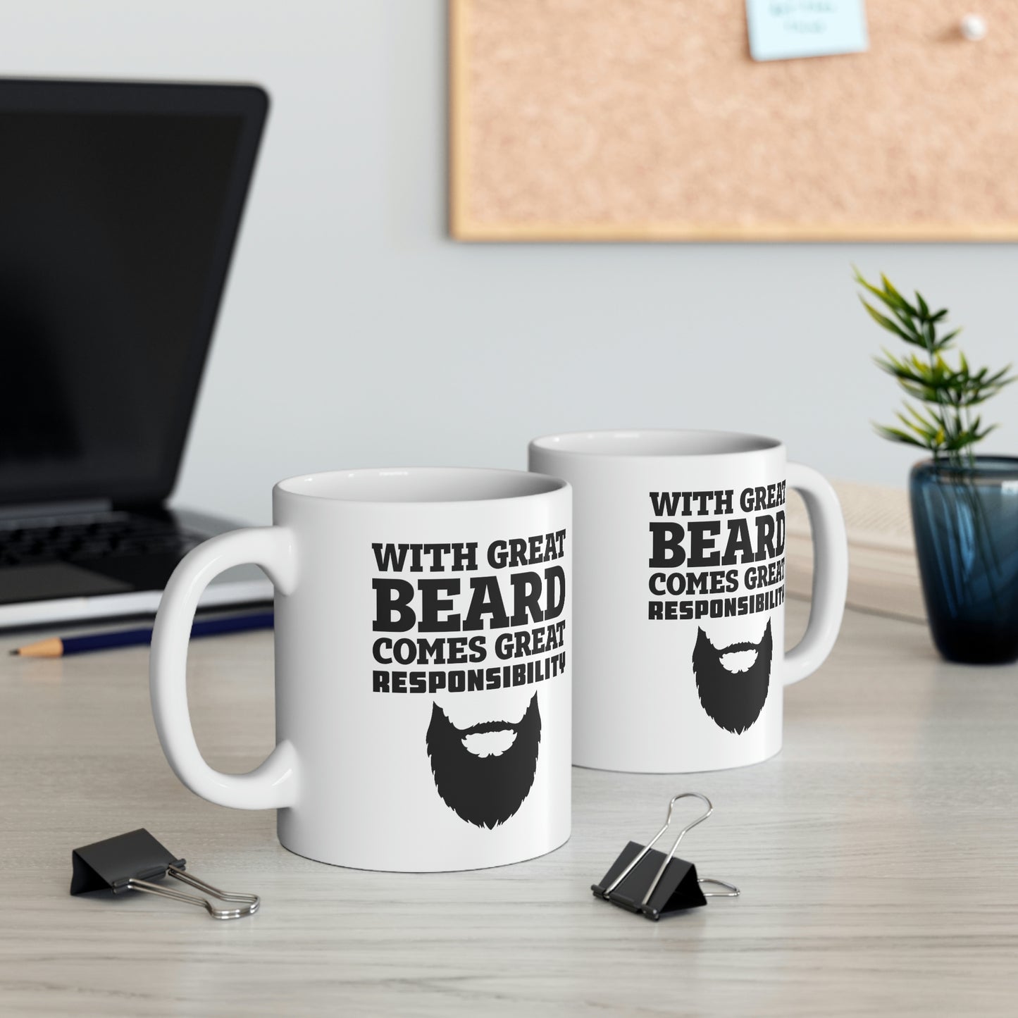 Father’s Day Gifts From Wife - With Great Beard Comes Great Responsibility White Coffee Mug, Tea Cup