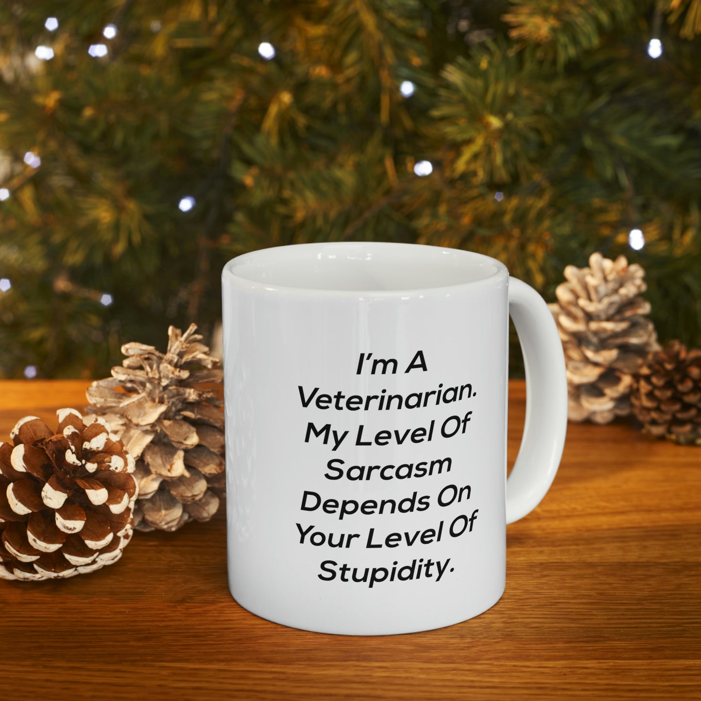 Funny Veterinarian Mug, My Level Of Sarcasm, 11oz Coffee Mug - Unique Appreciation Retirement Idea Christmas Cup For Men Women Coworker