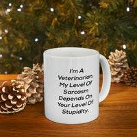 Load image into Gallery viewer, Funny Veterinarian Mug, My Level Of Sarcasm, 11oz Coffee Mug - Unique Appreciation Retirement Idea Christmas Cup For Men Women Coworker
