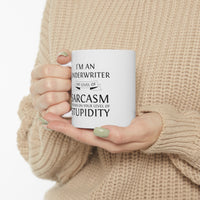 Load image into Gallery viewer, Underwriter Coffee Mug - My Level Of Sarcasm - Unique Funny Inspirational Gift for Men and Women
