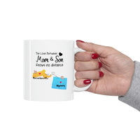 Load image into Gallery viewer, Massachusetts Wyoming Mother&#39;s Day Gifts - Love Mom &amp; Son - Long Distance Home State 11 OZ Coffee Mug for Mom

