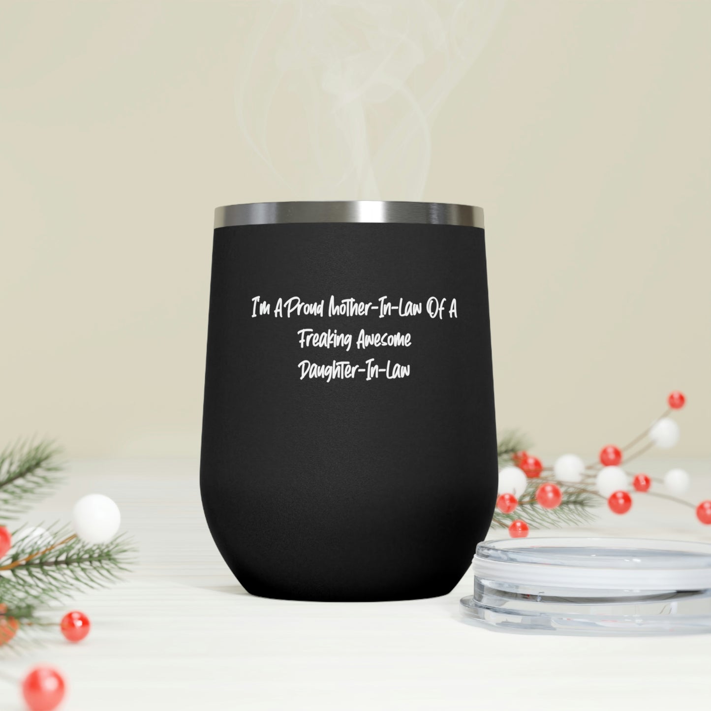 I'm A Proud Mother-In-Law Of A Freaking Awesome Daughter-In-Law Wine Glass, Mother-in-law Wine Tumbler, Gag s For Mother-in-law