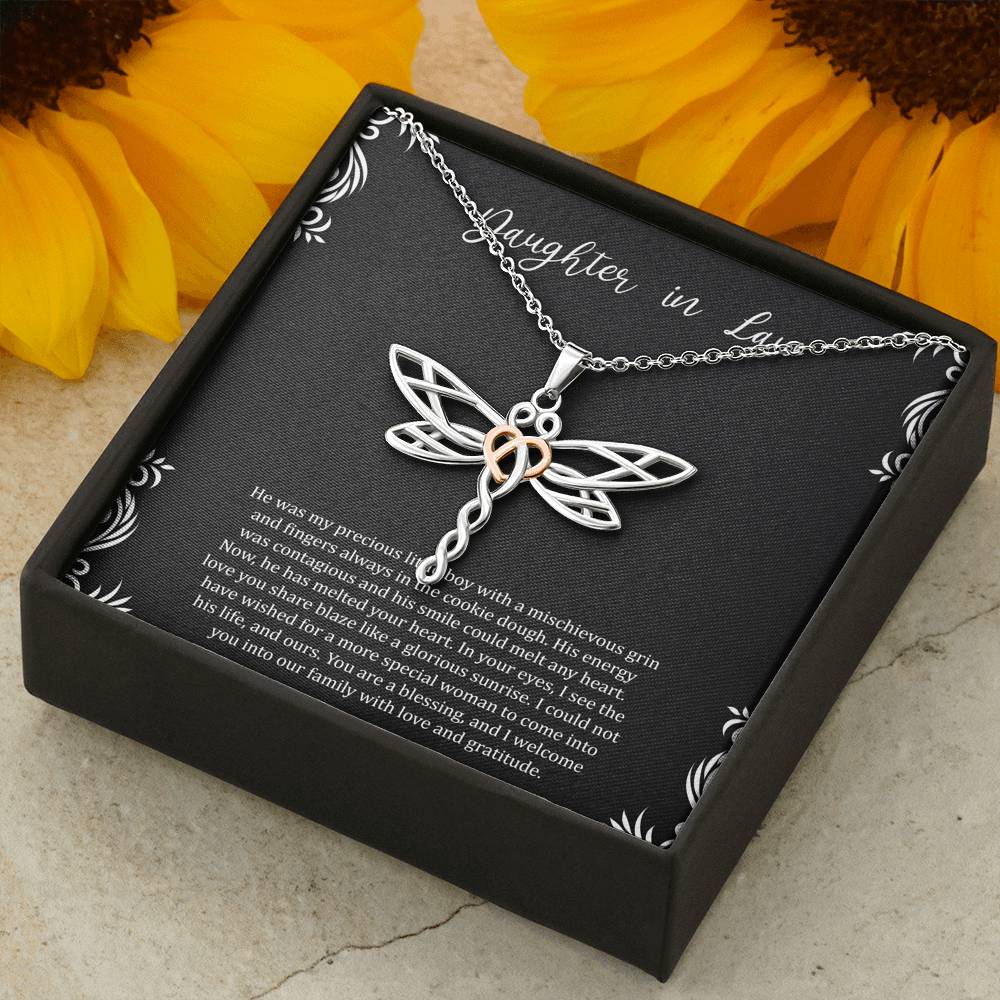 To My Daughter-in-law Gifts, You Are A Blessing, Dragonfly Necklace For Women, Birthday Present Idea From Mother-in-law
