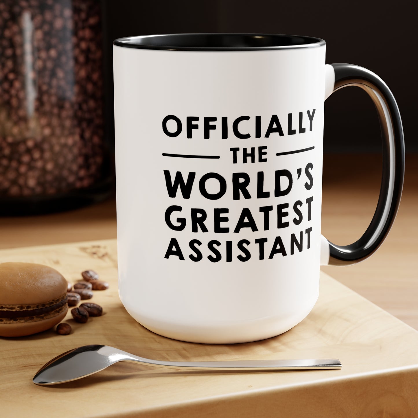 Assistant Two Tone Coffee Mug - Officcially The World's Greatest Assistant - Administrative Assistant Gifts For Women Men