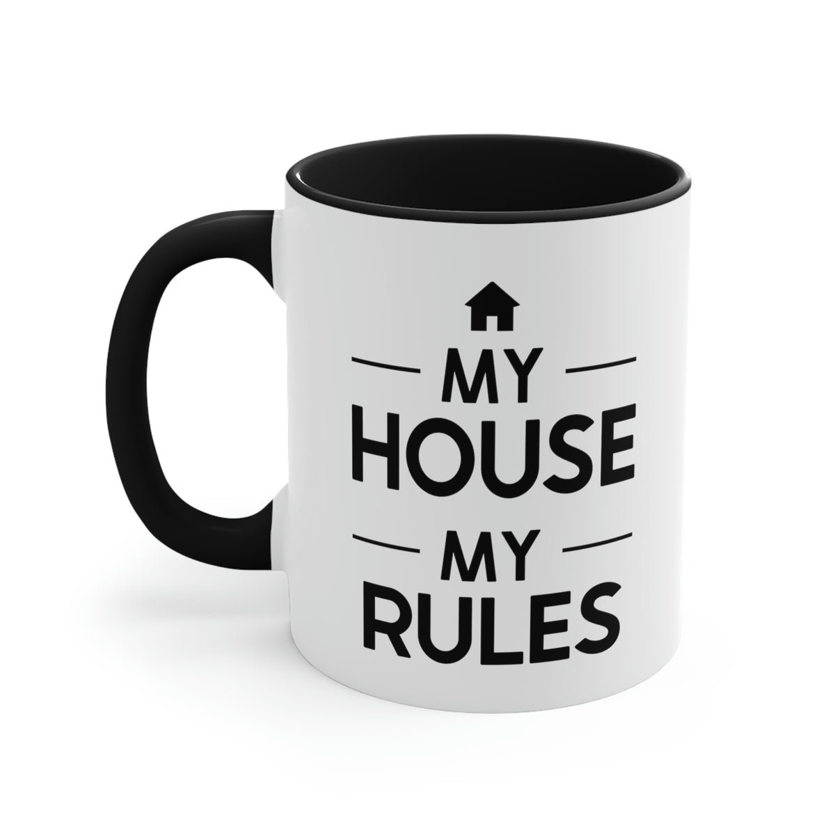 Fathers Day Two Tone Coffee Mug, My House My Rules, Unique Gifts For Dad From Daughter Son