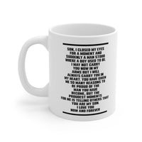 Load image into Gallery viewer, Son, I Closed My Eyes For A Moment And Suddenly A Man Stood Where A Boy Used To Be - Veteran White Coffee Mug, Tea Cup
