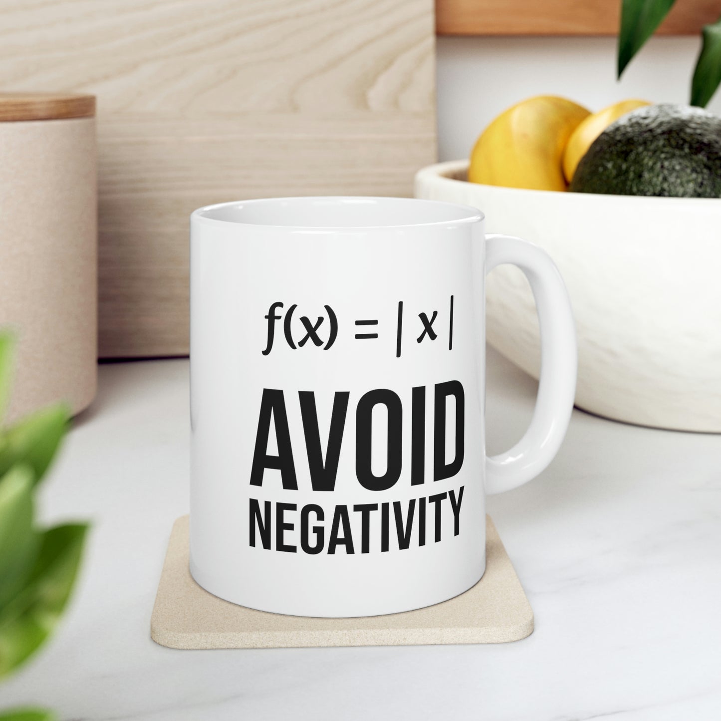 Math Nerd Formula Gifts - Funny Coffee Mug - Avoid Negativity - For Men Women